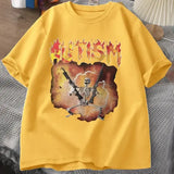 Autistic Funny Skeleton T-Shirt – Unisex Autism Meme Graphic Harajuku Vintage Streetwear Tee - BJ3376-Yellow / XS