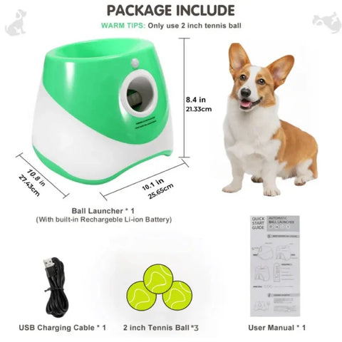 Automatic Dog Ball Launcher – Interactive Tennis Throwing Toy - Himpall