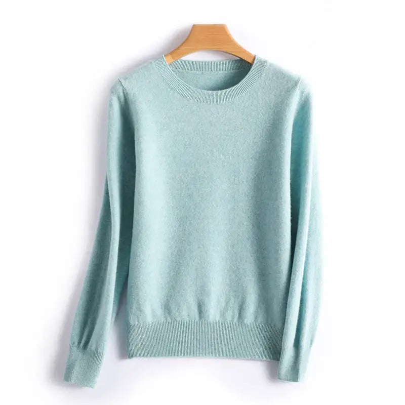 Autumn And Winter Cashmere Sweater Women’s Crew Neck Pullover Casual Knitted Top Women’s Short Undercoat Fashion 18