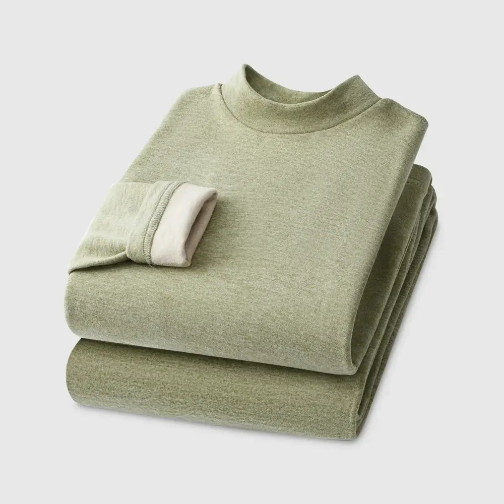 Autumn and Winter Men’s Cashmere Silk Thermal Underwear Women’s Cashmere Thermal Fall Pants Padded and Thickened