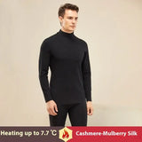 Autumn and Winter Men’s Cashmere Silk Thermal Underwear Women’s Cashmere Thermal Fall Pants Padded and Thickened