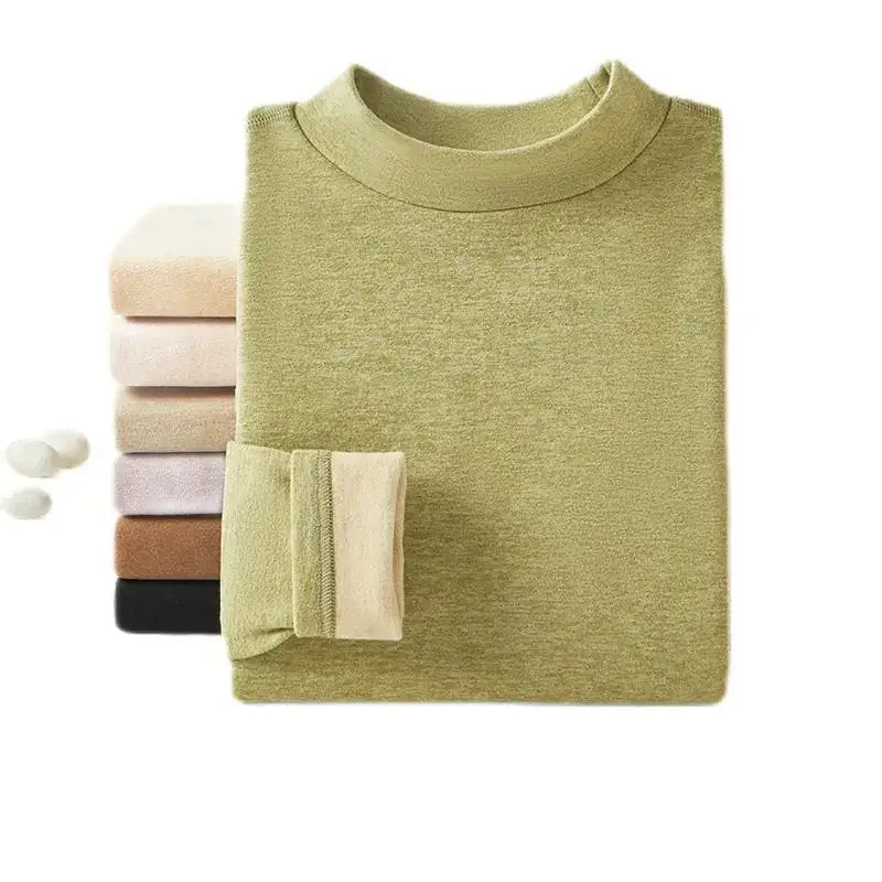 Autumn and Winter Men’s Cashmere Silk Thermal Underwear Women’s Cashmere Thermal Fall Pants Padded and Thickened