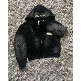 Women’s Y2K Harajuku Zipper Sweater – Embroidered Retro Casual Top for Autumn & Winter