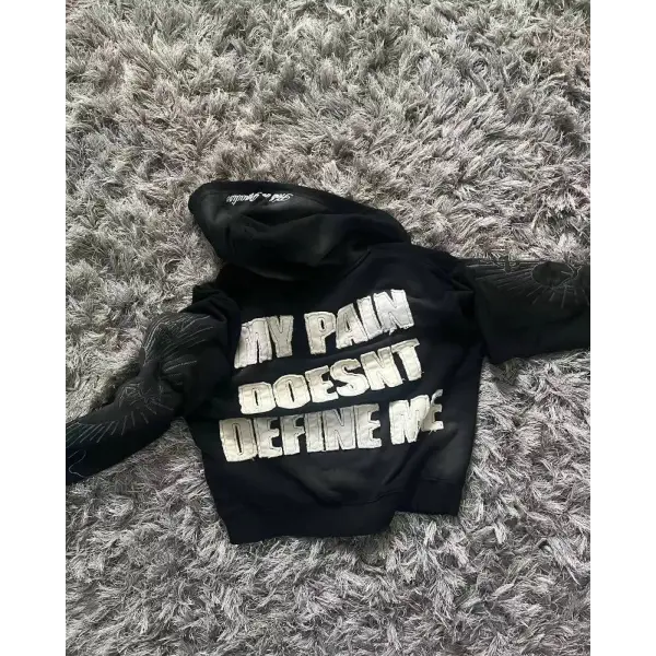 Women’s Y2K Harajuku Zipper Sweater – Embroidered Retro Casual Top for Autumn & Winter