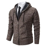 Solid color stand collar zipper cardigan fleece warm men jacket - 4XL / 8802coffee