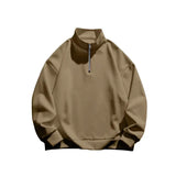 Autumn and winter new men’s fleece sweatshirt stand-up collar half zipper long sleeve cross-border European trend men’s