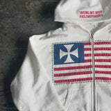 Autumn and winter new minimalist design color collision pattern women hooded sweatshirt Harajuku Y2k loose zipper