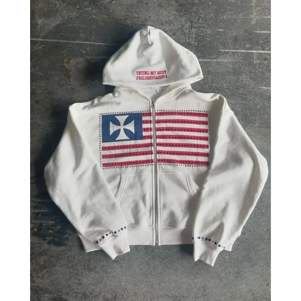 Autumn and winter new minimalist design color collision pattern women hooded sweatshirt Harajuku Y2k loose zipper