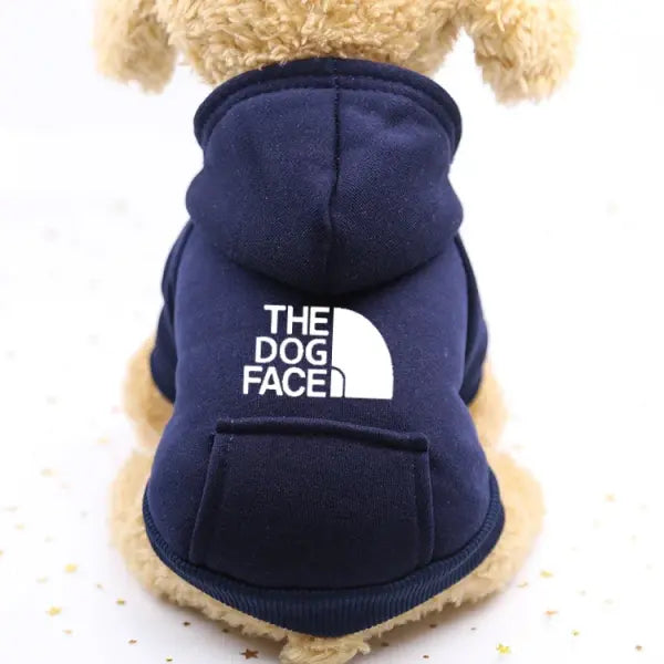 Autumn and winter sweater cowboy pocket two-legged clothes sports wind pet clothes dog cat pet clothes supplies - navy