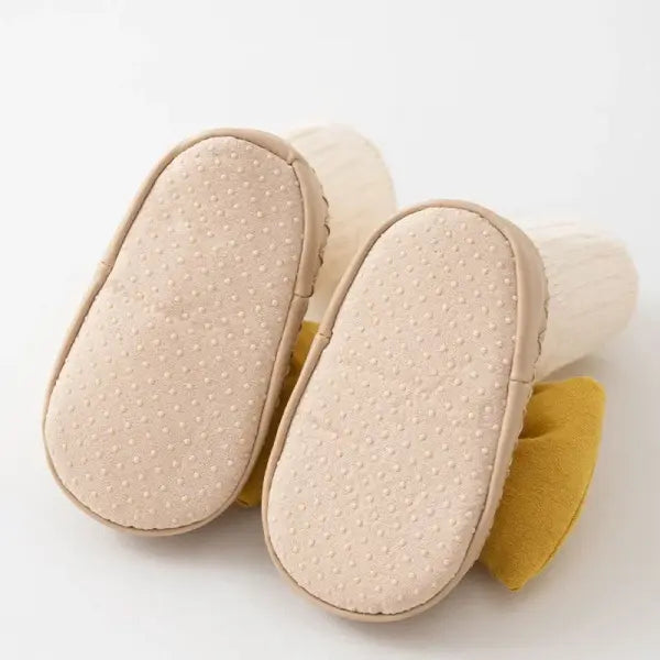 Autumn Baby Bow Middle Tube Socks Shoe Girls Princess Anti Slip Floor Shoes Soft Soled Children Toddler Shoes Kids