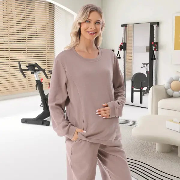 Autumn Long Sleeve Nursing T-Shirt – Maternity & Postpartum Breastfeeding Top with Fashion Letter Print