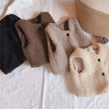 Autumn Winter Baby Lamb Wool Vest – Plush Plus Velvet Warm Waistcoat for Girls & Boys