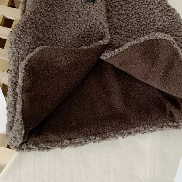 Autumn Winter Baby Lamb Wool Vest – Plush Plus Velvet Warm Waistcoat for Girls & Boys
