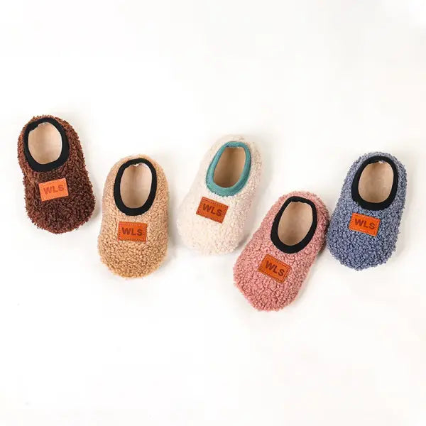 Autumn Winter Baby Slippers Toddler Plush Floor Sock Shoes Boy Girl Children Soft Anti-slip Walking Shoes Indoor Home