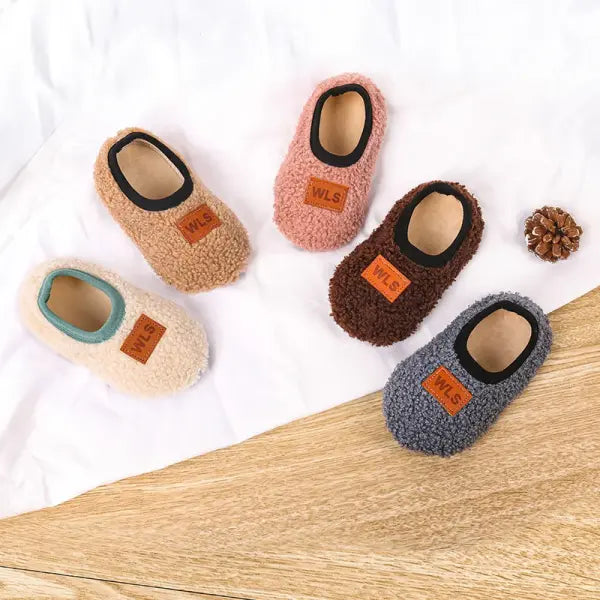 Autumn Winter Baby Slippers Toddler Plush Floor Sock Shoes Boy Girl Children Soft Anti-slip Walking Shoes Indoor Home