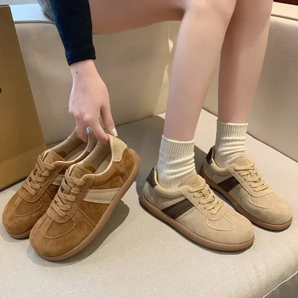 Autumn/Winter Fashion Trend Women’s Casual Shoes College Style Wide Toe Soft Comfortable Flat Shoes Outdoor Casual