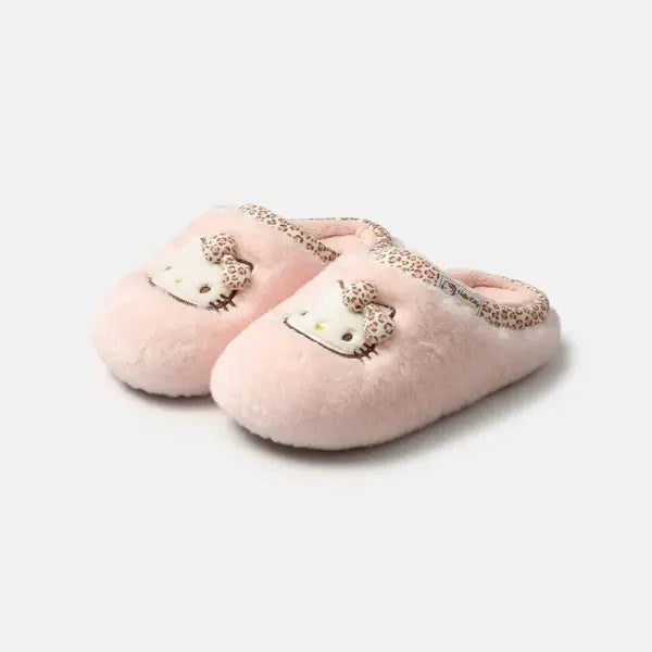 Hello Kitty Plush Slippers for Women – Kawaii Cute Sanrio Indoor Home Shoes Warm Autumn & Winter Cotton Footwear - High