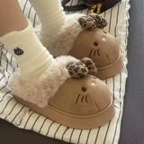 Hello Kitty Plush Slippers for Women – Kawaii Cute Sanrio Indoor Home Shoes Warm Autumn & Winter Cotton Footwear