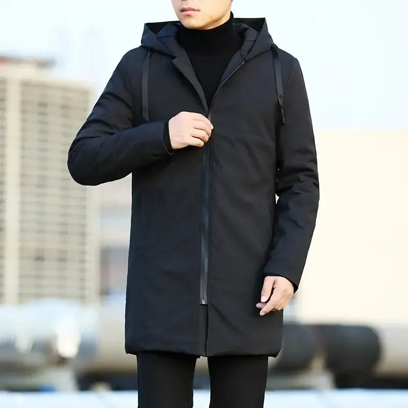 Autumn Winter Men’s Trench Coat Male Windbreaker Outerwear Jaquet Man Coat Men Casual Thicken Warm Hooded Parkas Men