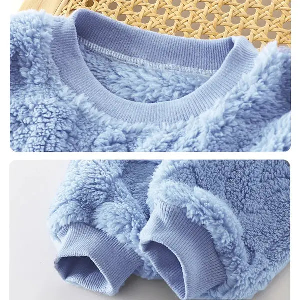 Autumn Winter Sleepwear Flannel Pajamas For Girls Boys Long Sleeve Tops + Pants Suits Fashion Home Clothing Baby Kid