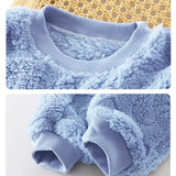 Autumn Winter Sleepwear Flannel Pajamas For Girls Boys Long Sleeve Tops + Pants Suits Fashion Home Clothing Baby Kid