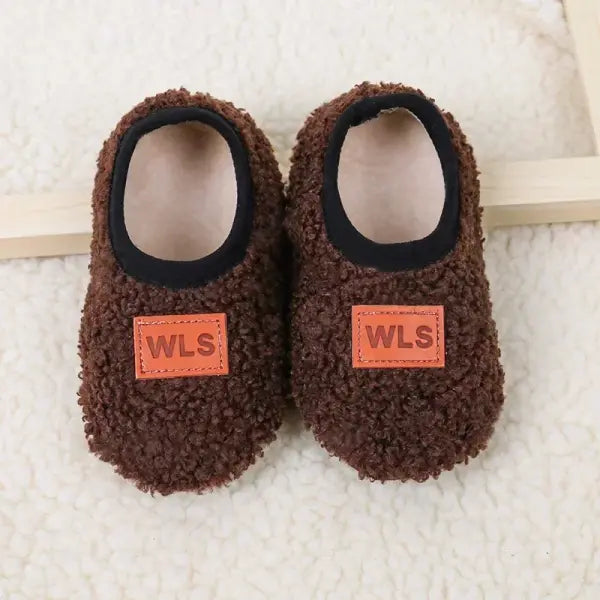 Autumn Winter Warm Baby Slippers Toddler Plush Floor Sock Shoes Boys Girls Soft Anti-slip Walking Shoes Indoor Home