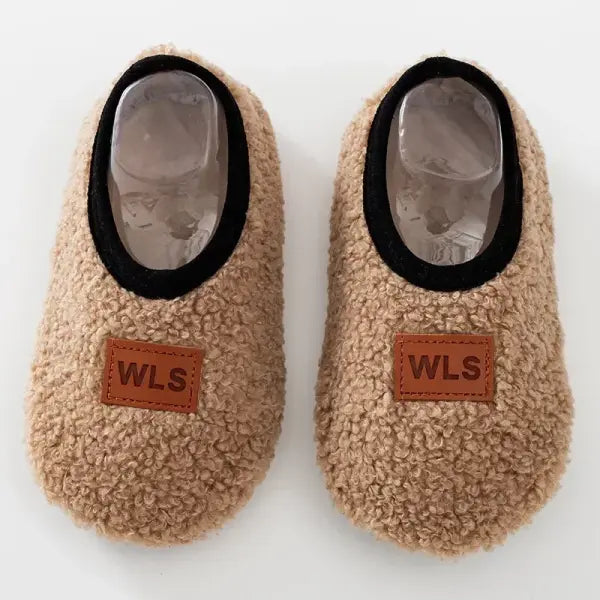 Autumn Winter Warm Baby Slippers Toddler Plush Floor Sock Shoes Boys Girls Soft Anti-slip Walking Shoes Indoor Home