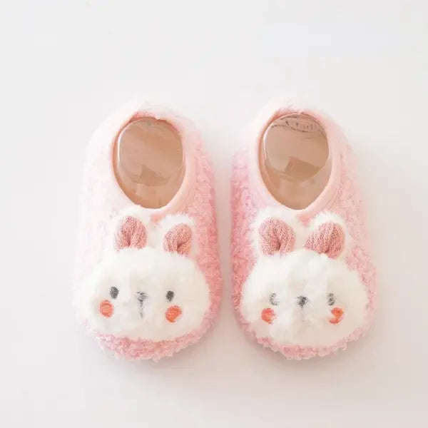 Autumn Winter Warm Baby Slippers Toddler Plush Floor Sock Shoes Boys Girls Soft Anti-slip Walking Shoes Indoor Home