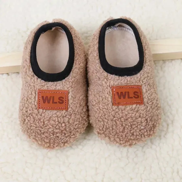 Autumn Winter Warm Baby Slippers Toddler Plush Floor Sock Shoes Boys Girls Soft Anti-slip Walking Shoes Indoor Home
