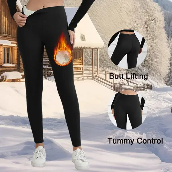Autumn Winter High Waist Elastic Slim Fleece Leggings Warm Tights