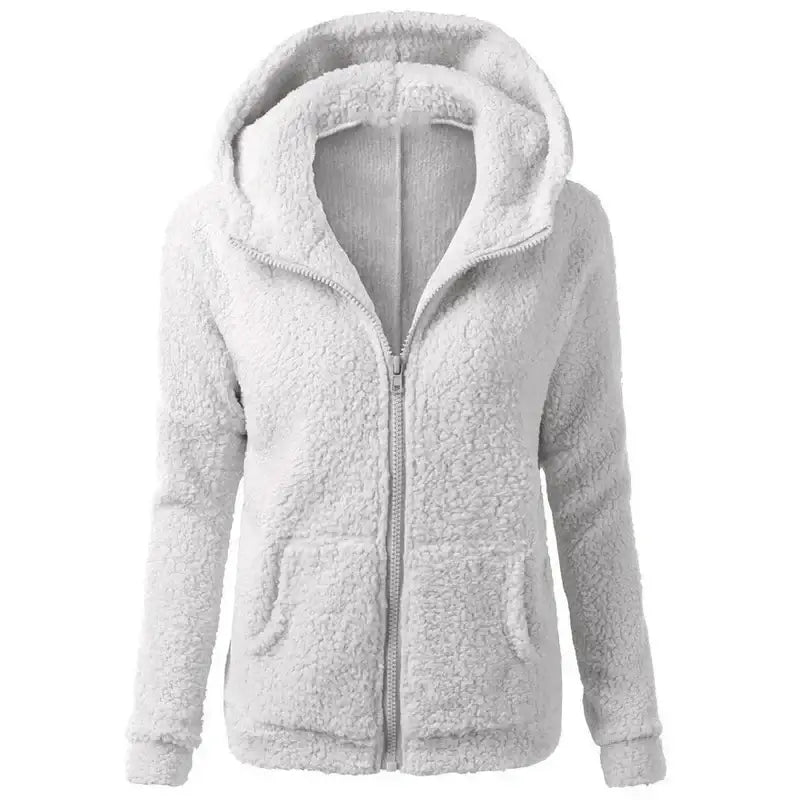 Autumn Winter Warm Jacket Women hoodie Hooded 2025 Casual Female Hoodies Sweatershirt Zipper Coat Solid Soft Fleece