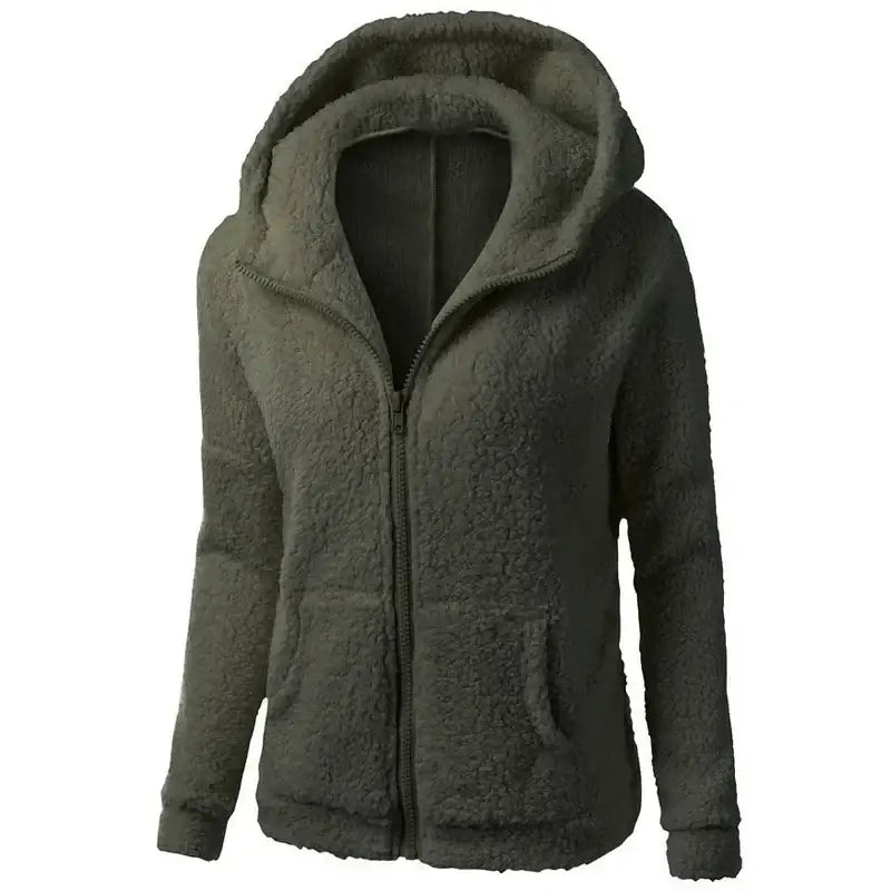 Autumn Winter Warm Jacket Women hoodie Hooded 2025 Casual Female Hoodies Sweatershirt Zipper Coat Solid Soft Fleece