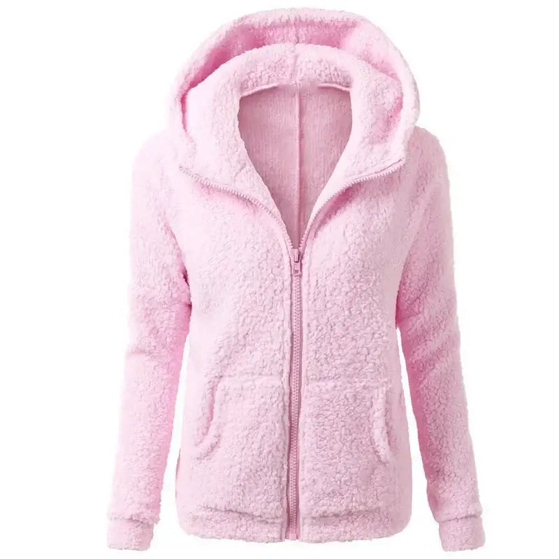 Autumn Winter Warm Jacket Women hoodie Hooded 2025 Casual Female Hoodies Sweatershirt Zipper Coat Solid Soft Fleece