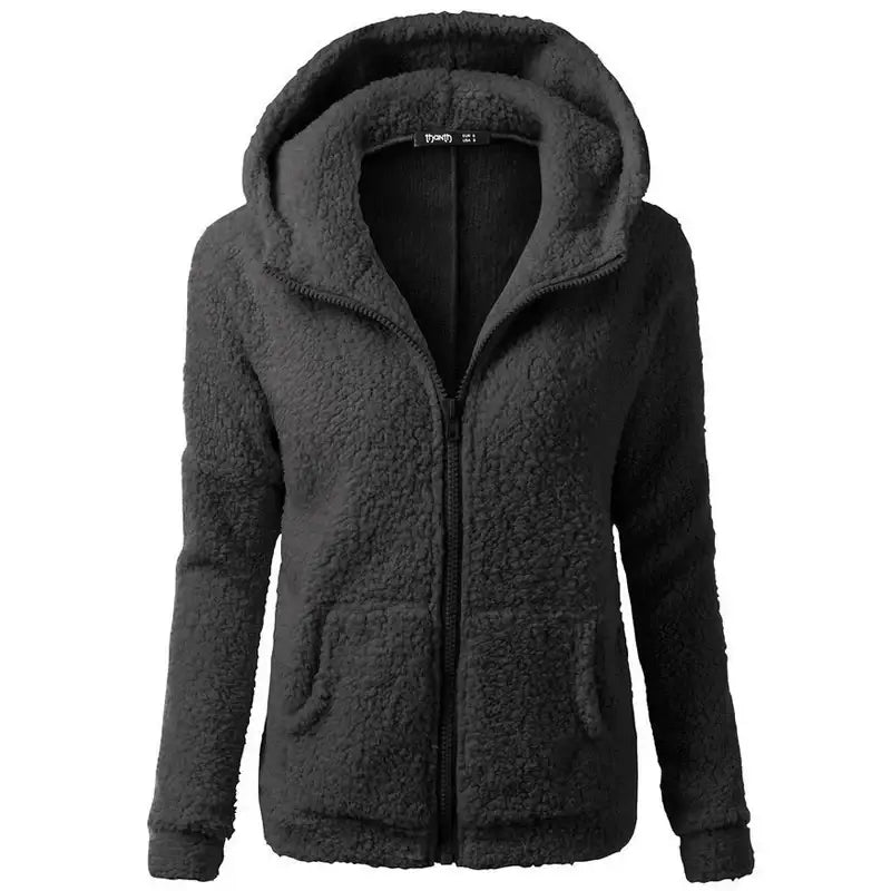 Autumn Winter Warm Jacket Women hoodie Hooded 2025 Casual Female Hoodies Sweatershirt Zipper Coat Solid Soft Fleece