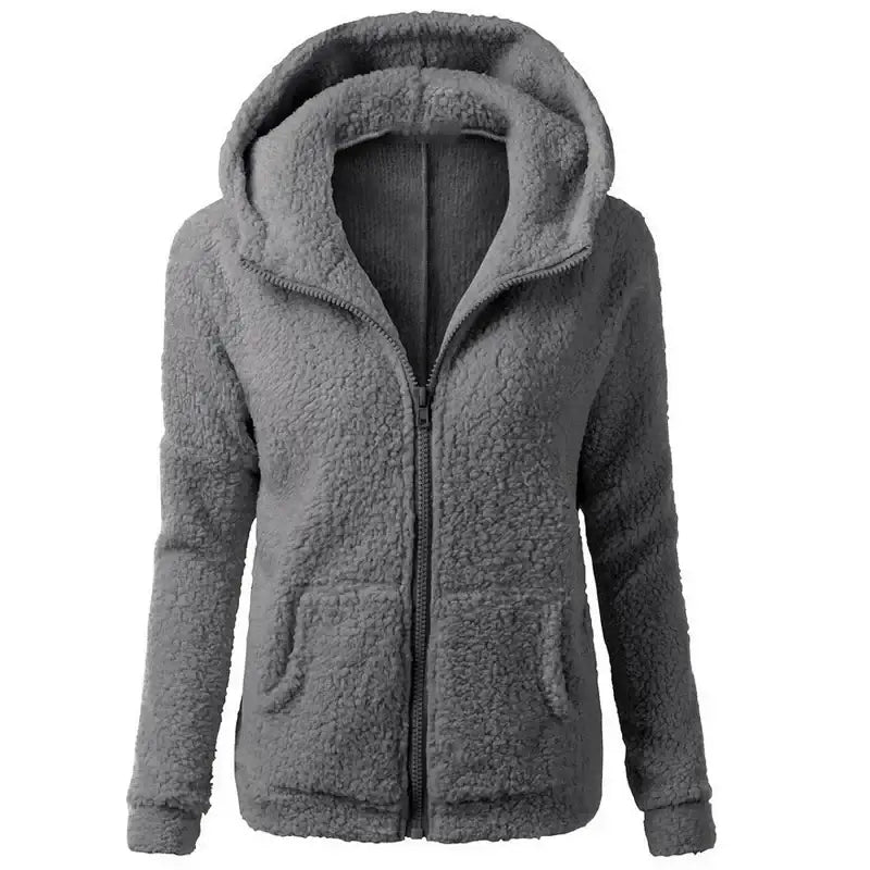 Autumn Winter Warm Jacket Women hoodie Hooded 2025 Casual Female Hoodies Sweatershirt Zipper Coat Solid Soft Fleece