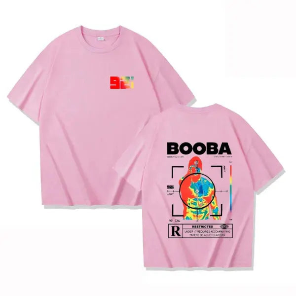 B2O BOOBA Printed T-Shirt – Men & Women’s Harajuku Streetwear Casual Short Sleeve Tee - Pink / XXL