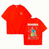 B2O BOOBA Printed T-Shirt – Men & Women’s Harajuku Streetwear Casual Short Sleeve Tee - Red / L