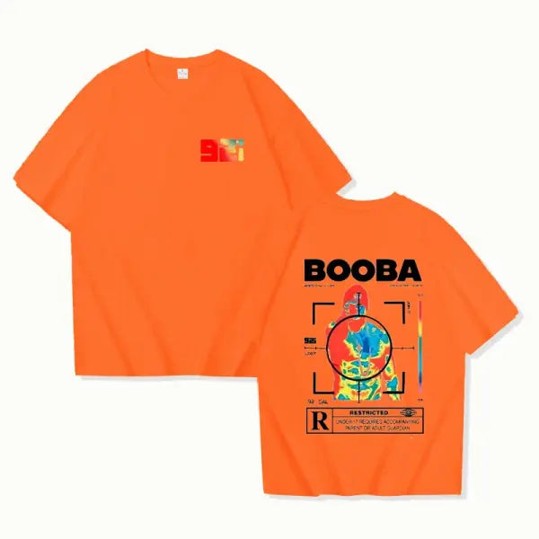 B2O BOOBA Printed T-Shirt – Men & Women’s Harajuku Streetwear Casual Short Sleeve Tee - Orange / XXXL
