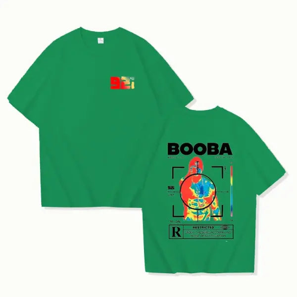 B2O BOOBA Printed T-Shirt – Men & Women’s Harajuku Streetwear Casual Short Sleeve Tee - Green / S