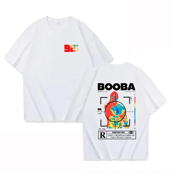 B2O BOOBA Printed T-Shirt – Men & Women’s Harajuku Streetwear Casual Short Sleeve Tee - White / M