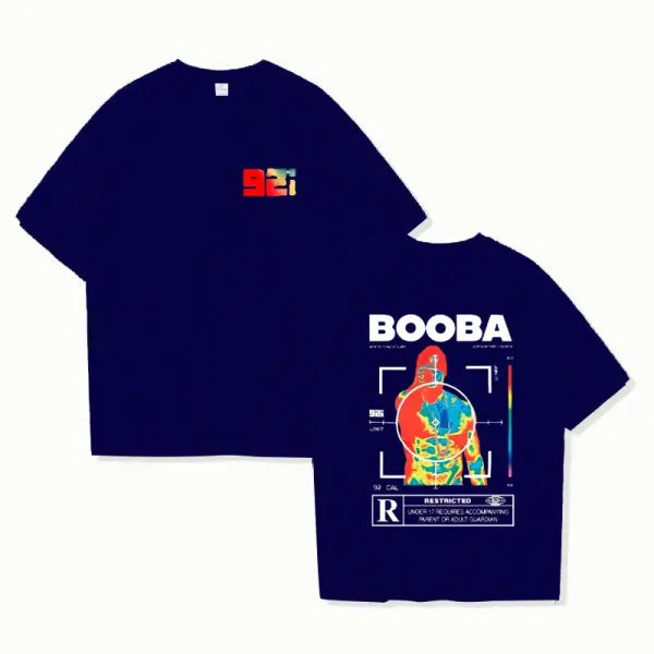 B2O BOOBA Printed T-Shirt – Men & Women’s Harajuku Streetwear Casual Short Sleeve Tee - deep blue / 4XL