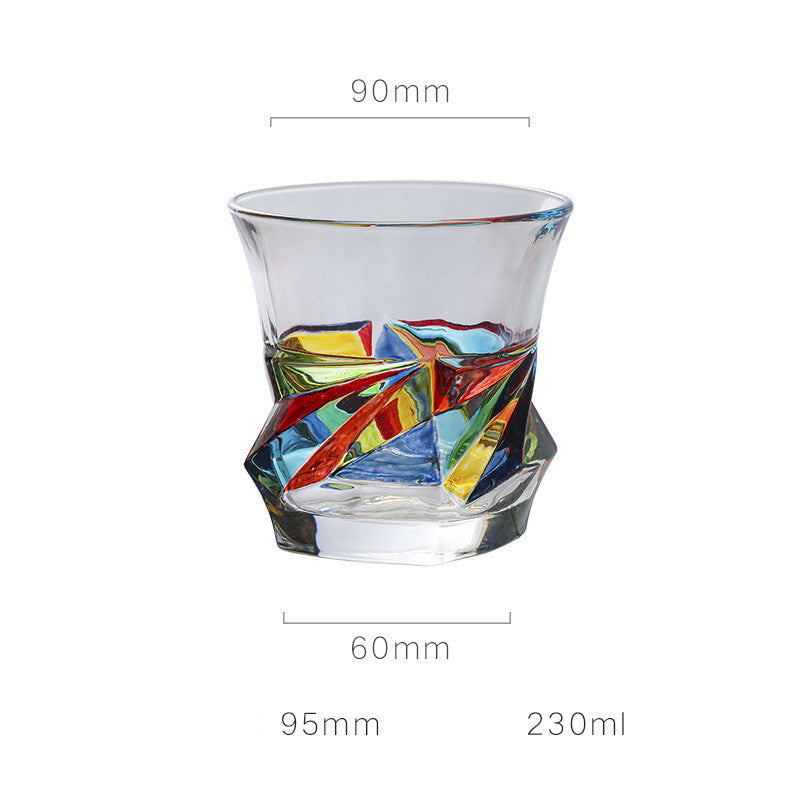 European Style New Enamel Whisky Glass With Colorful Woven Pattern - 1 Style / 1PCS - Hair Remover
