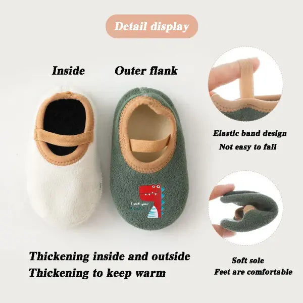 Baby Anti-slip Socks Newborn Warm Crib Floor Shoes with Rubber Sole for Children Boy Toddler Foot Girl Infant Cute Kids