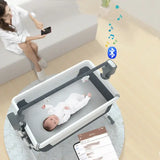 Baby Bassinet,Automatic Electric Rocking with Remote,Newborn Bedside Bassinet Foldable Travel Co-Sleeper for Infant