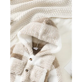 Baby Plaid Romper – Hooded Long Sleeve Plush Jumpsuit for Boys & Girls Winter Warm Bodysuit 3–24 Months