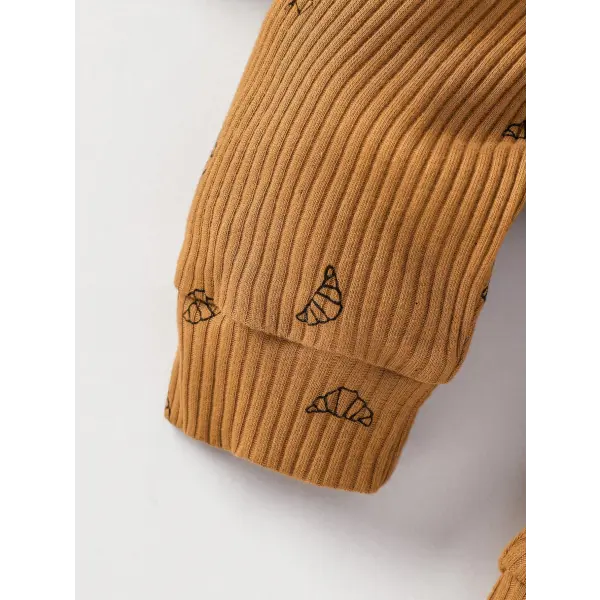 Baby Boys 2pcs Pantsuit Set – Soft Long Sleeve Newborn Outfit with Hat Casual Daily Autumn Wear