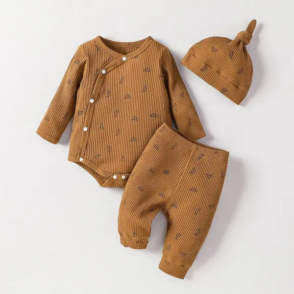 Baby Boys 2pcs Pantsuit Set – Soft Long Sleeve Newborn Outfit with Hat Casual Daily Autumn Wear - ZT1155-zongse / 1-3M