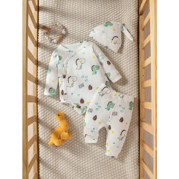 Baby Boys 2pcs Pantsuit Set – Soft Long Sleeve Newborn Outfit with Hat Casual Daily Autumn Wear - ZT1155-6-duose / 3-6M