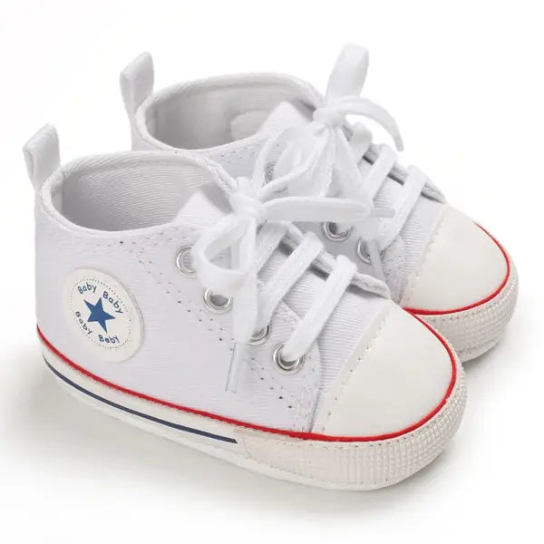 Baby Canvas Classic Sports Sneakers Newborn Baby Boys Girls Print Star First Walkers Shoes Infant Toddler Anti-slip