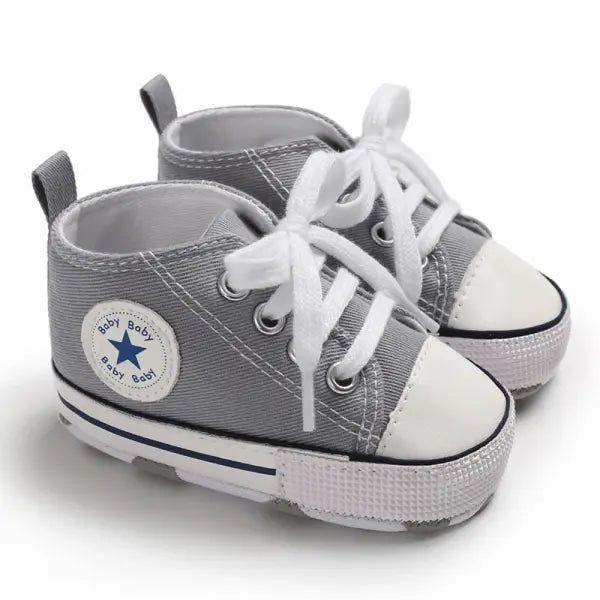 Baby Canvas Classic Sports Sneakers Newborn Baby Boys Girls Print Star First Walkers Shoes Infant Toddler Anti-slip